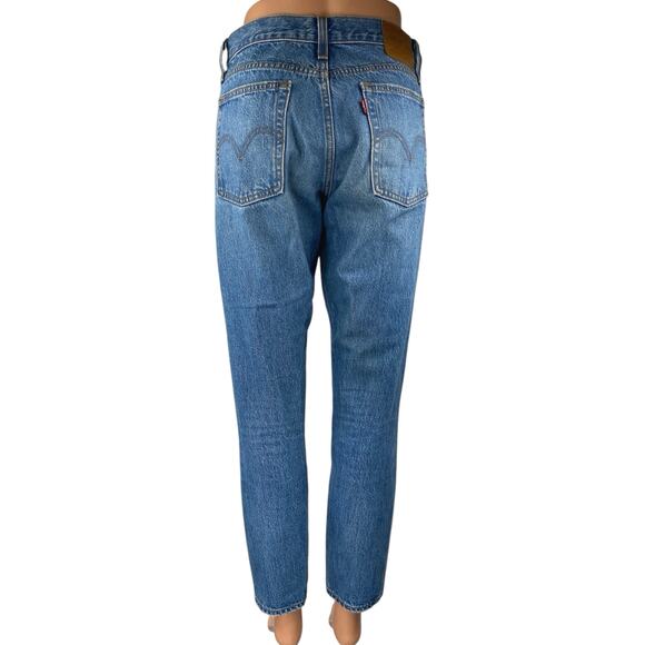 Levi's Wedgie Women's Blue High Rise Distressed Straight Denim Jeans Pants Sz 26 - Picture 3 of 6